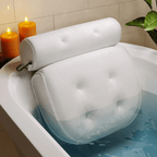 Cuscino da Bagno in Rete con Ventose, Supporto Collo e Schiena