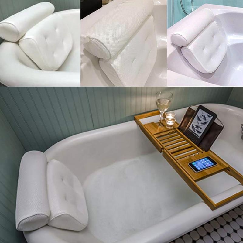 Cuscino da Bagno in Rete con Ventose, Supporto Collo e Schiena