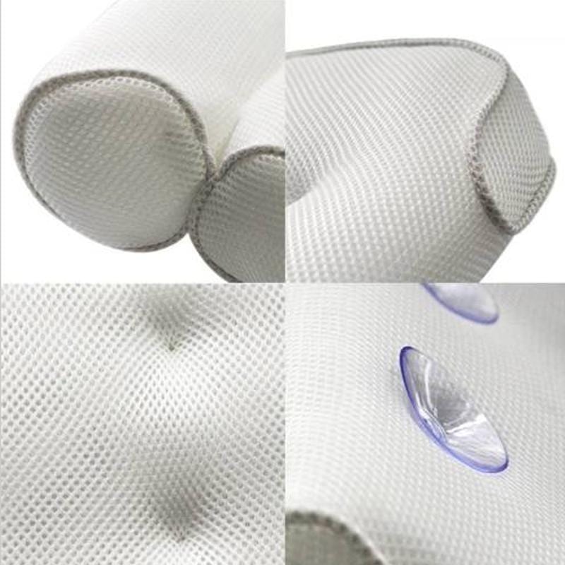 Cuscino da Bagno in Rete con Ventose, Supporto Collo e Schiena