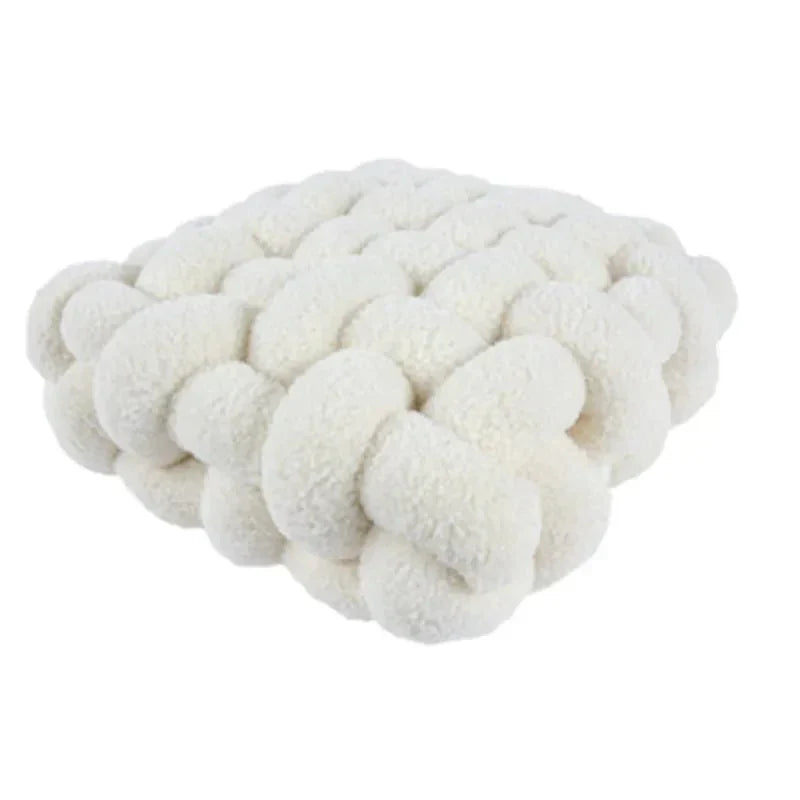 Cuscino Decorativo Annodato in Peluche Morbido - Design Scandinavo