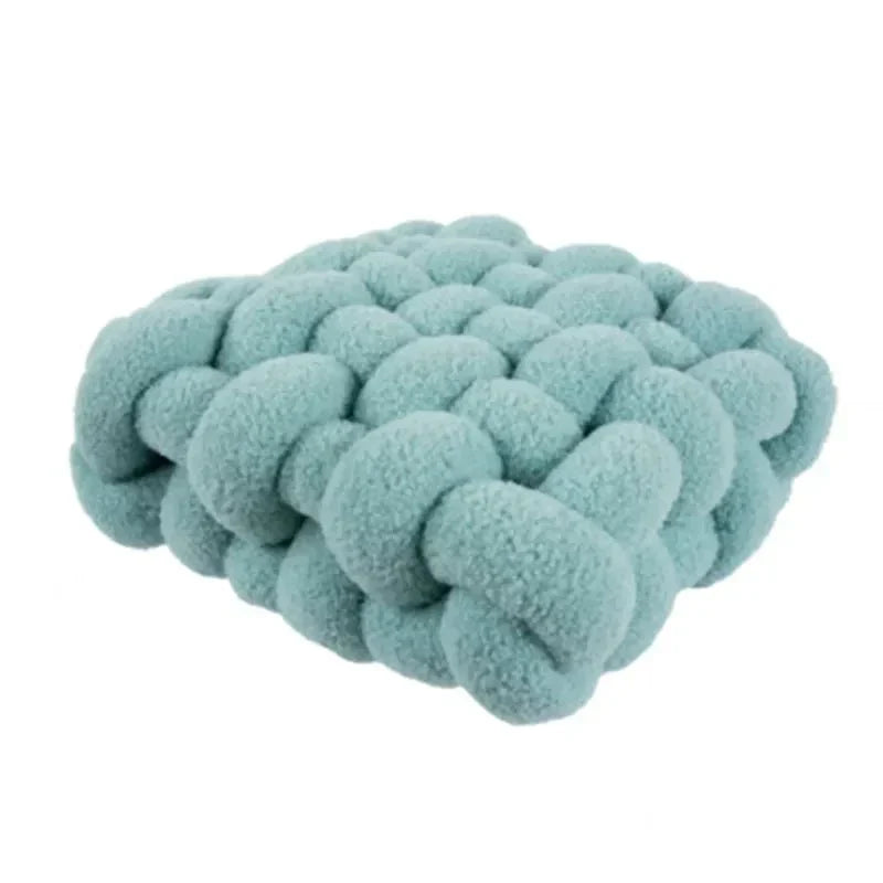 Cuscino Decorativo Annodato in Peluche Morbido - Design Scandinavo