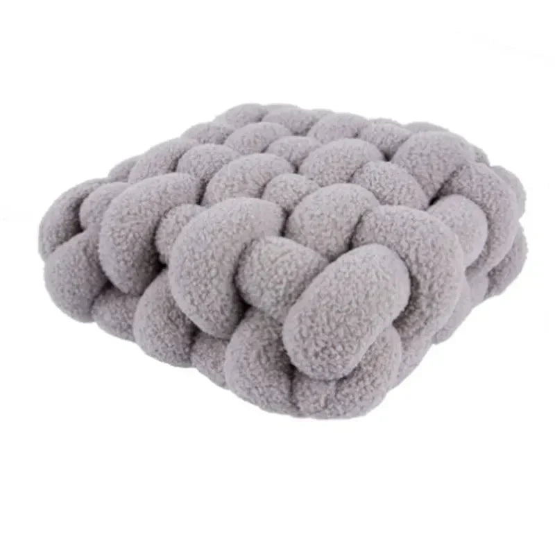 Cuscino Decorativo Annodato in Peluche Morbido - Design Scandinavo
