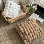 Cuscino Decorativo Annodato in Peluche Morbido - Design Scandinavo