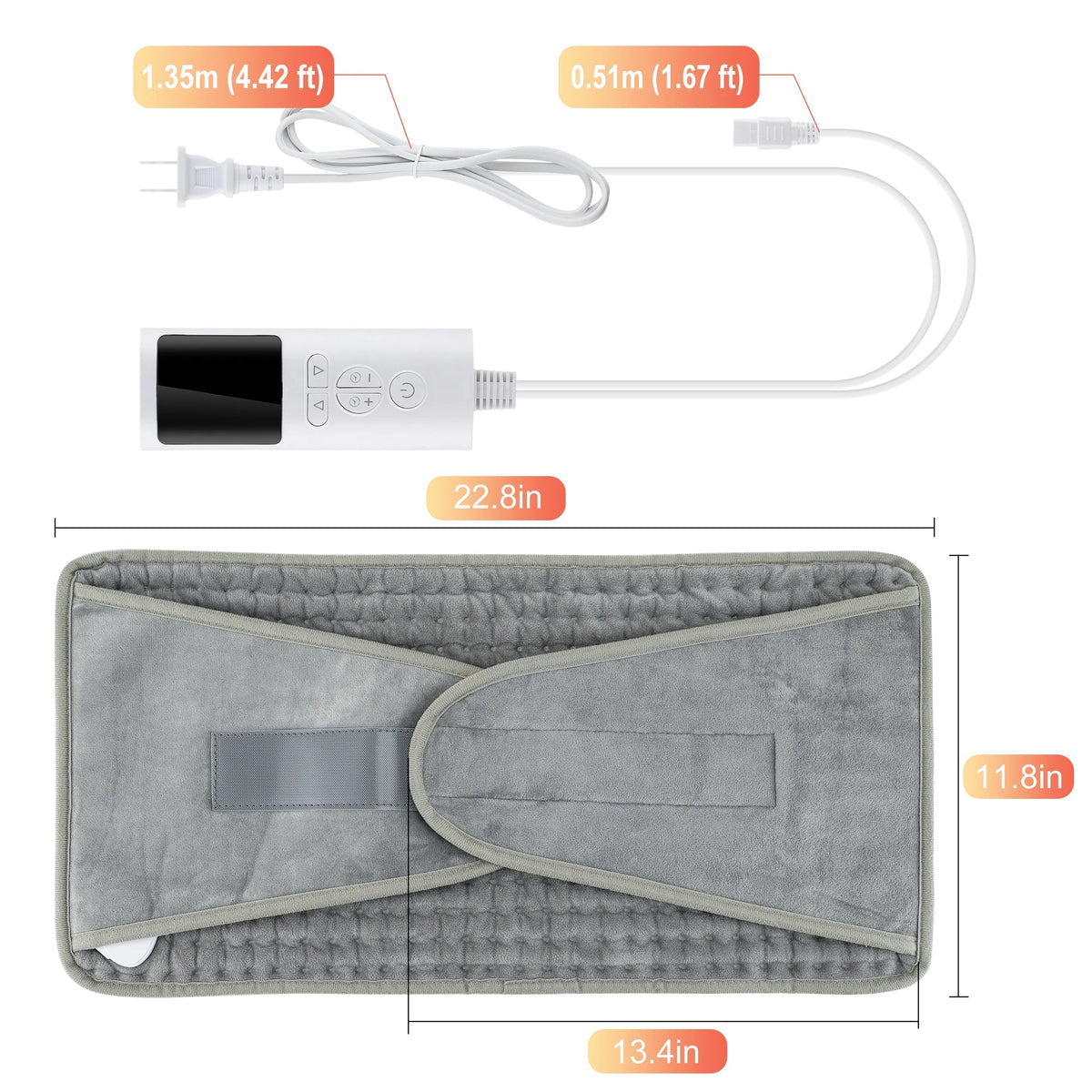 Cuscino Termico Elettrico Regolabile con Timer per Schiena e Collo