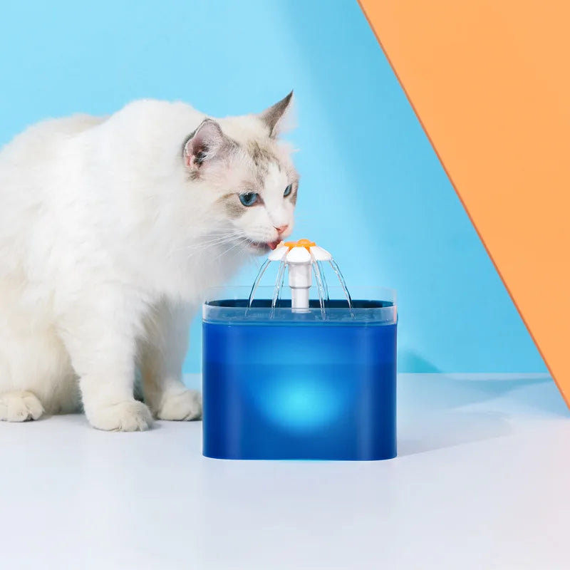 Fontanella per Gatti e Cani 2L con LED e Filtro USB
