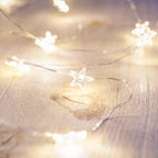 Ghirlanda Luminosa a Stelle con 40 Micro LED Bianco Caldo a Batteria