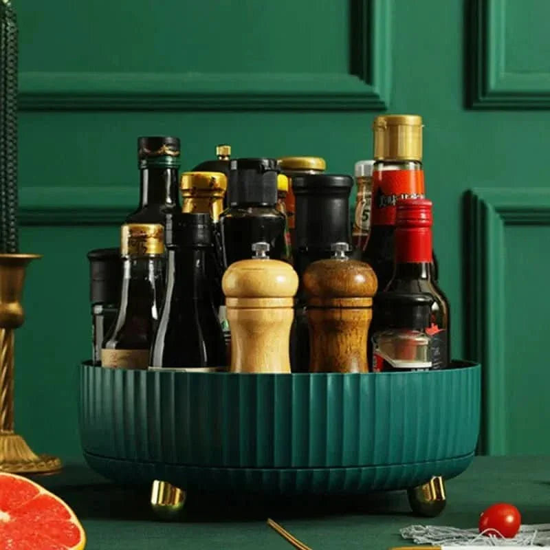 Girevole Vassoio Portaoggetti 360° Bianco per Cucina Bagno Ufficio