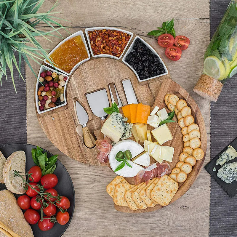 Houten Kaasplank Set met Messen Serveerplank Tray