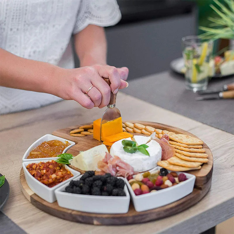 Houten Kaasplank Set met Messen Serveerplank Tray
