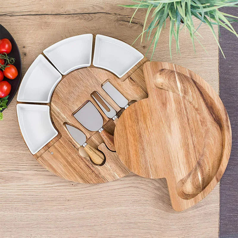 Houten Kaasplank Set met Messen Serveerplank Tray