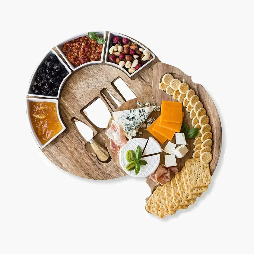 Houten Kaasplank Set met Messen Serveerplank Tray