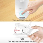 Lampada da Scrivania Dimmerabile con Clip, Ricaricabile USB