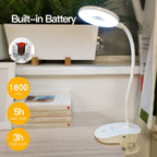 Lampada da Scrivania Dimmerabile con Clip, Ricaricabile USB