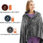 Mantella Riscaldata in Pile con USB e Zip, Coperta Portatile Grigia
