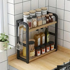 Organizer Piano Cucina 2 Livelli Metallo Salvaspazio Tazze e Spezie