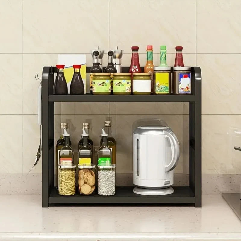 Organizer Piano Cucina 2 Livelli Metallo Salvaspazio Tazze e Spezie