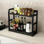 Organizer Piano Cucina 2 Livelli Metallo Salvaspazio Tazze e Spezie