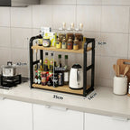 Organizer Piano Cucina 2 Livelli Metallo Salvaspazio Tazze e Spezie