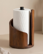 Porta Rotolo da Cucina in Legno Massello, Design Minimal