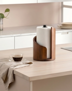 Porta Rotolo da Cucina in Legno Massello, Design Minimal