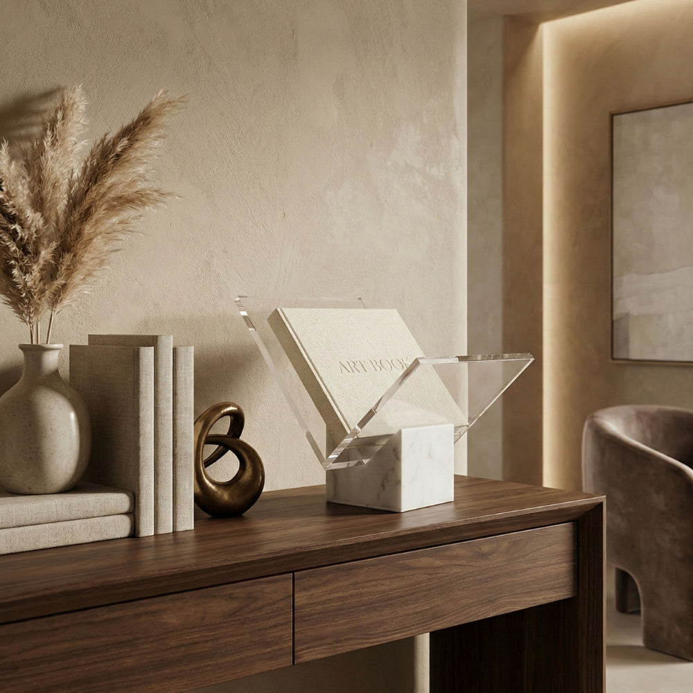 Portadocumenti in Marmo e Acrilico, Design Moderno