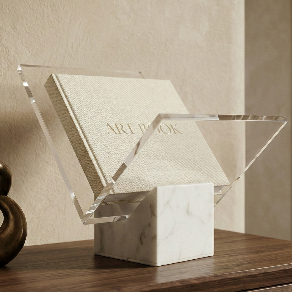 Portadocumenti in Marmo e Acrilico, Design Moderno