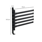 Portasciugamani a 5 Braccia in Metallo Nero Opaco - Design Moderno