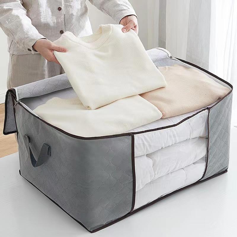 Scatola Organizer Portabiti 60x40x35cm Grigia con Finestra Trasparente