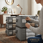 Scatola Organizer Portabiti 60x40x35cm Grigia con Finestra Trasparente