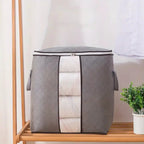 Scatola Organizer Portabiti 60x40x35cm Grigia con Finestra Trasparente