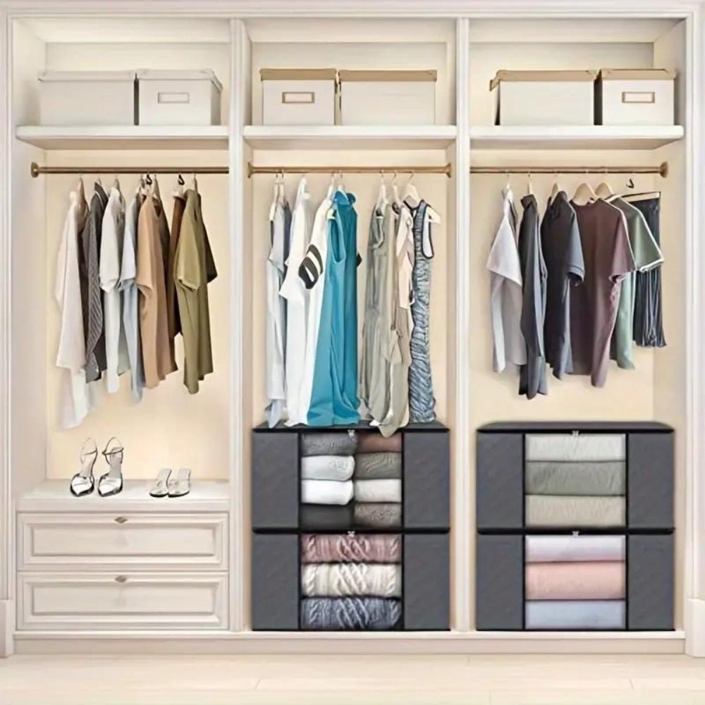 Scatola Organizer Portabiti 60x40x35cm Grigia con Finestra Trasparente