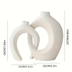 Set 2 Vasi in Ceramica e Porcellana Stile Boho Moderno