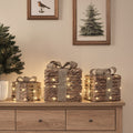 Set 3 Scatole Regalo in Iuta con Micro LED Luminose