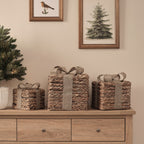 Set 3 Scatole Regalo in Iuta con Micro LED Luminose
