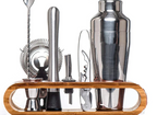 Set Cocktail Professionale 10 Pezzi in Acciaio Inox con Shaker