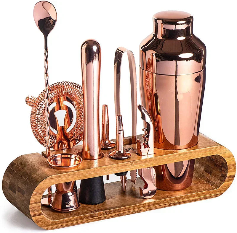 Set Cocktail Professionale 10 Pezzi in Acciaio Inox con Shaker