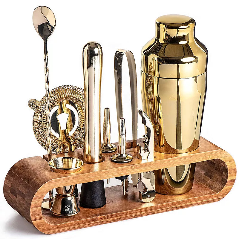 Set Cocktail Professionale 10 Pezzi in Acciaio Inox con Shaker