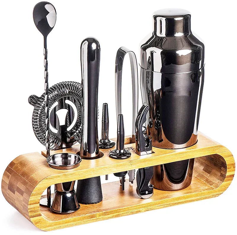 Set Cocktail Professionale 10 Pezzi in Acciaio Inox con Shaker