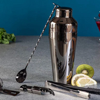 Set Cocktail Professionale 10 Pezzi in Acciaio Inox con Shaker