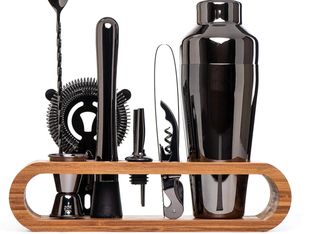 Set Cocktail Professionale 10 Pezzi in Acciaio Inox con Shaker