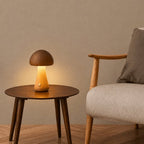 Table Lamp Mushroom Wood Bedside Touch Dimmable Light