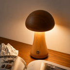 Table Lamp Mushroom Wood Bedside Touch Dimmable Light