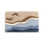 Tappeto Bagno Microfibra Extra Soffice Antiscivolo Design Costiero