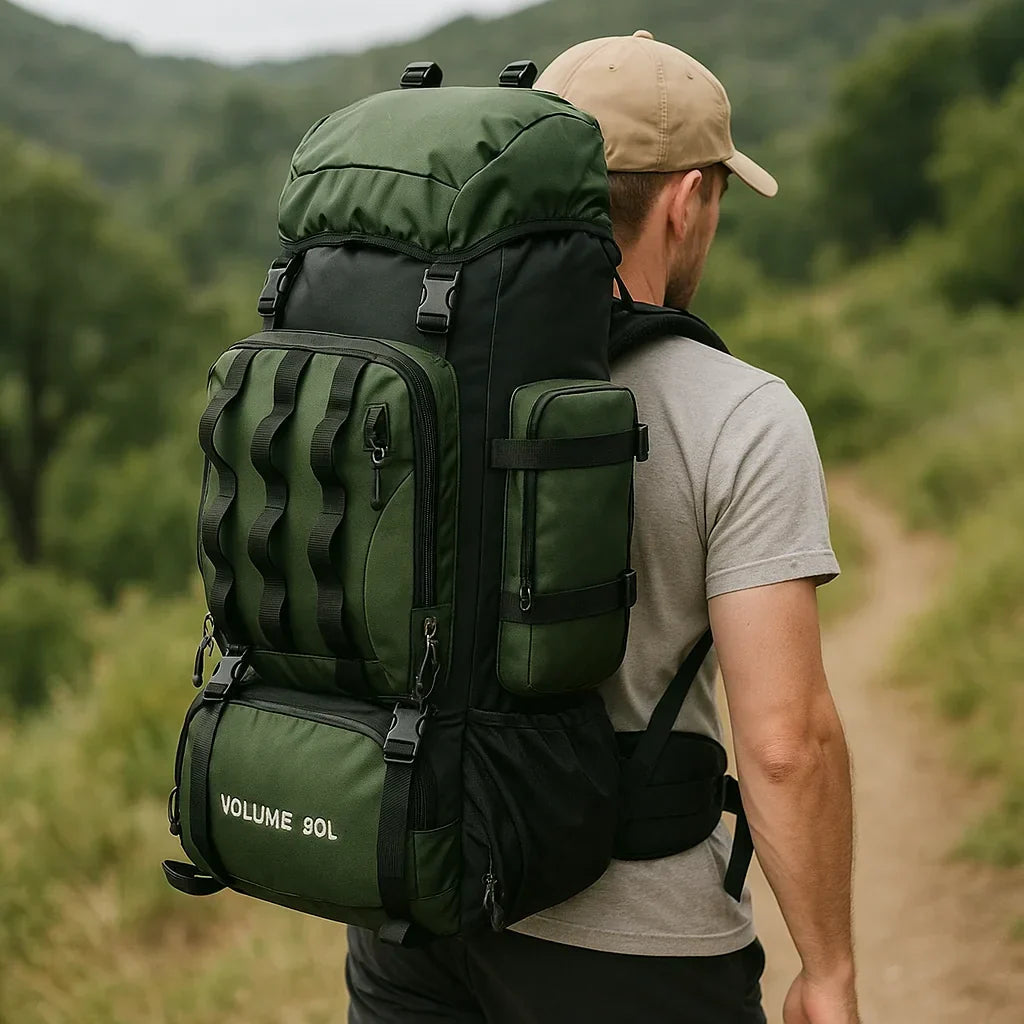 Wearclo | 90L Waterproof Hiking Backpack - Ultra-Light Travel Pack for Outdoor Adventures & Camping