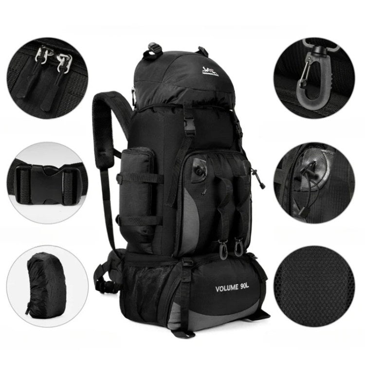 Wearclo | 90L Waterproof Hiking Backpack - Ultra-Light Travel Pack for Outdoor Adventures & Camping